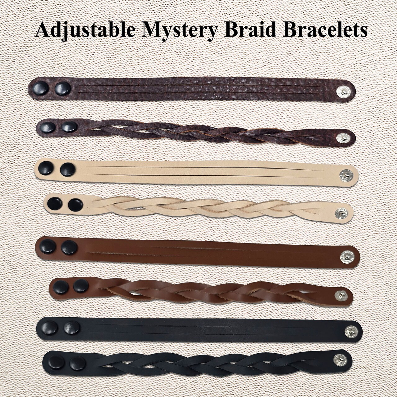 DIY Leather Bracelet Kit – Adjustable Mystery Braid for Beginners & Teens – Handmade Leather Jewelry Craft Kit
